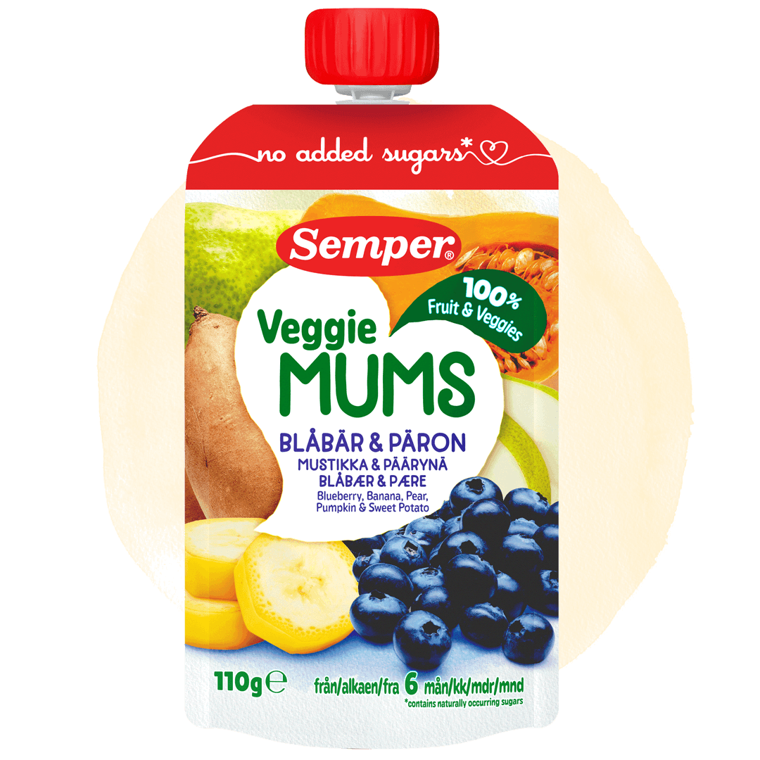 Veggiemums mustikka & päärynä 6kk